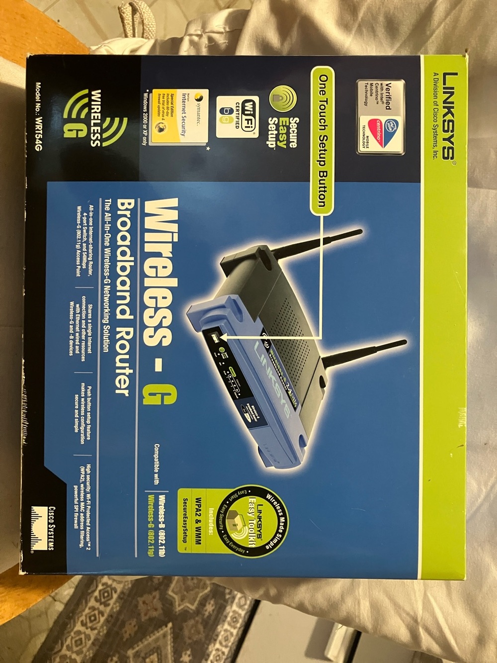 New.  Never used or opened Linsys Wireless-G Broad Band Router. All perfect